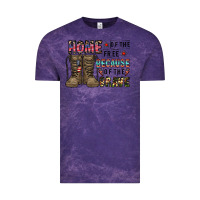 Cloud Purple home of the free beacause of the brave Vintage Tee - CowhideDigitalArt