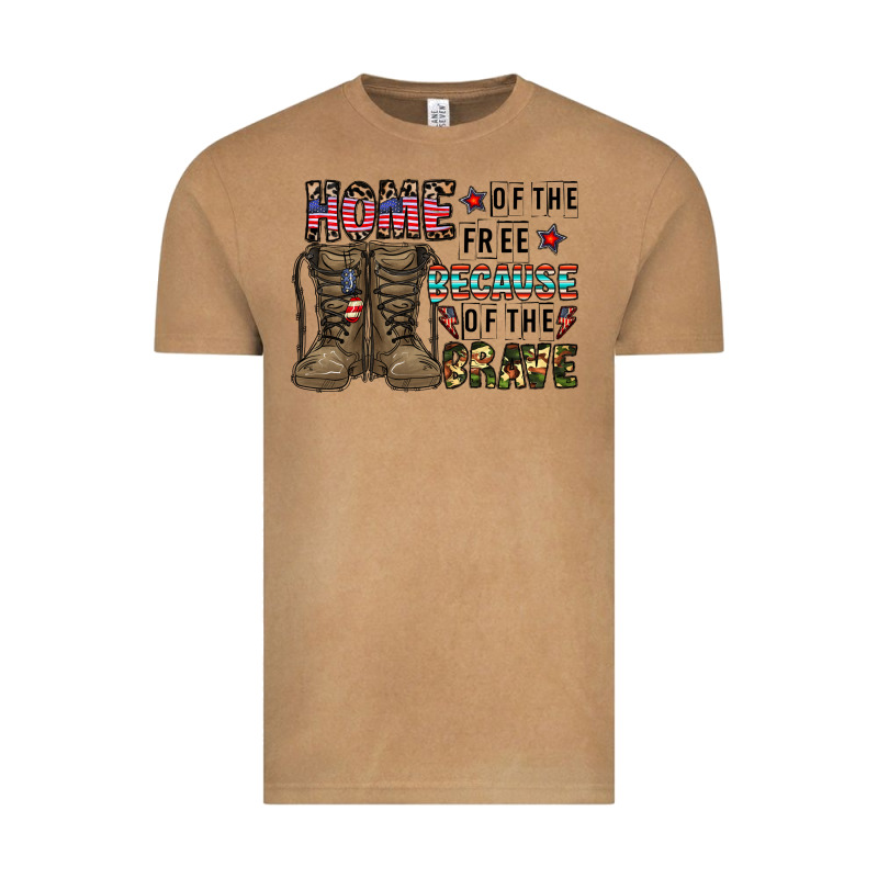 Home Of The Free Beacause Of The Brave Vintage Tee by CowhideDigitalArt | Teevron
