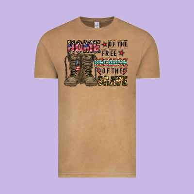 Home Of The Free Beacause Of The Brave Vintage Tee Designed By Cowhidedigitalart