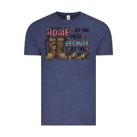 Vintage Denim home of the free beacause of the brave Vintage Tee - CowhideDigitalArt