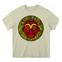 Mossy african masks round earrings 4 Heavy Core Tee - BundleAndBundleShop
