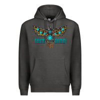 Charcoal Heather turquoise freebird Premium Hoodie - RanaPortraitStore