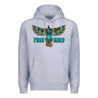 Heather Grey turquoise freebird Premium Hoodie - RanaPortraitStore
