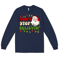Navy don't stop believin Long Sleeve Tee - BarkalooDesign