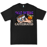 Black Dead Inside Caffeinated Premium Tee - CowhideDigitalArt