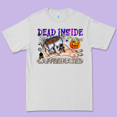 Dead Inside Caffeinated Premium Tee Designed By Cowhidedigitalart