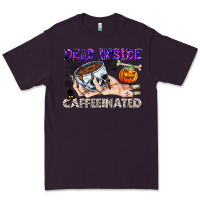Plum Dead Inside Caffeinated Premium Tee - CowhideDigitalArt