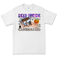 White Dead Inside Caffeinated Premium Tee - CowhideDigitalArt