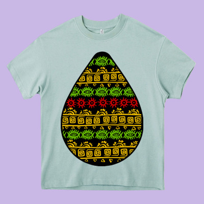African Masks Teardrop Heavy Core Tee Designed By Bundleandbundleshop