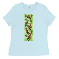 Baby Blue dinosaur parasaurolophus pen wrap Ladies Tee - Artiststas