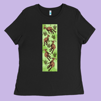 Dinosaur Parasaurolophus Pen Wrap Ladies Tee Designed By Artiststas