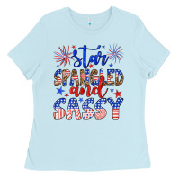Baby Blue star spangled and sassy Ladies Tee - Artiststas