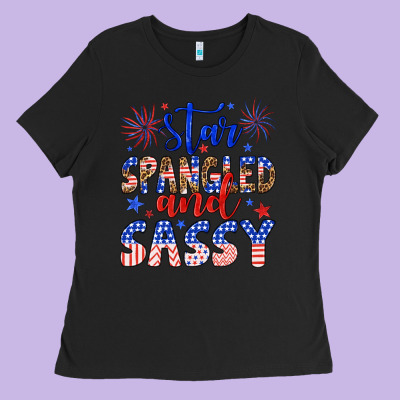 Star Spangled And Sassy Ladies Tee Designed By Artiststas