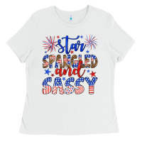 White star spangled and sassy Ladies Tee - Artiststas