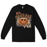 Black it's game day y'all football smiley face Long Sleeve Tee - BarkalooDesign