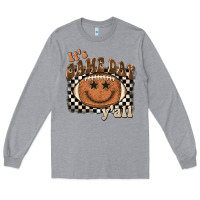 Heather Grey it's game day y'all football smiley face Long Sleeve Tee - BarkalooDesign