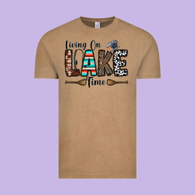 Living On Lake Time Vintage Tee Designed By Cowhidedigitalart