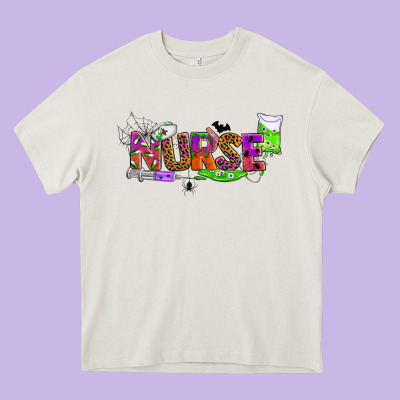 Halloween Nurse Heavy Core Tee Designed By Bundleandbundleshop