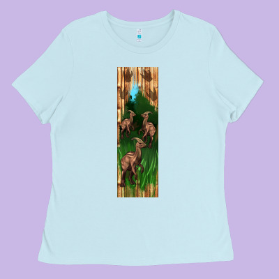 Dinosaur Parasaurolophus Pen Wrap Ladies Tee Designed By Artiststas