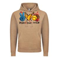 Vintage Coffee peace love  softball Vintage Hoodie - AdoDesignShop