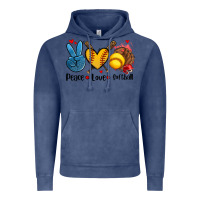Vintage Denim peace love  softball Vintage Hoodie - AdoDesignShop