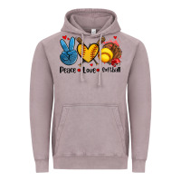 Peace Love  Softball Vintage Hoodie | Teevron