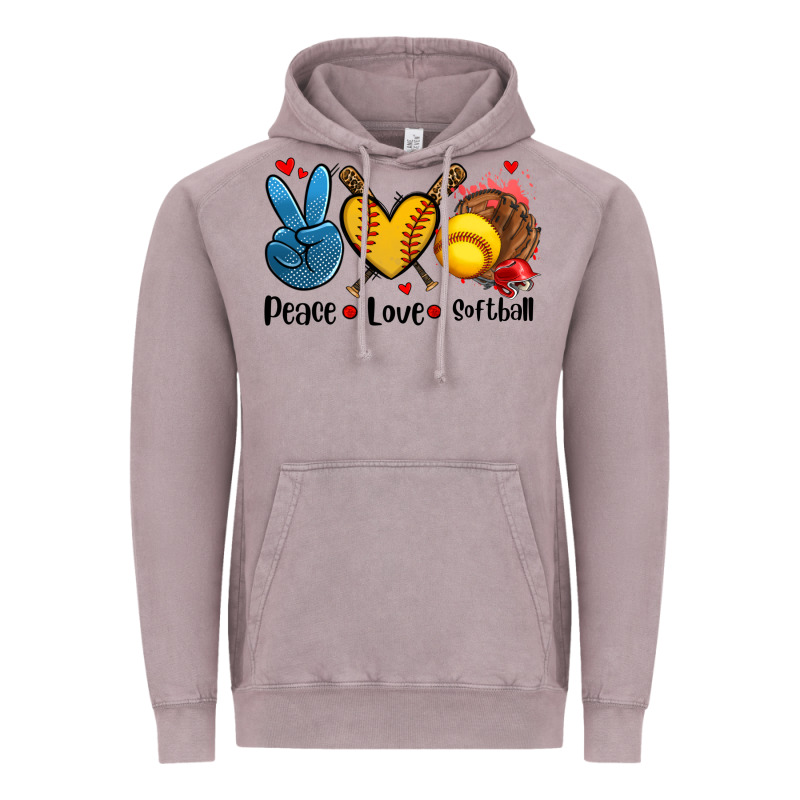 Peace Love  Softball Vintage Hoodie by AdoDesignShop | Teevron