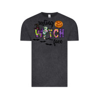 Vintage Black Resting Witch Face Vintage Tee - CowhideDigitalArt