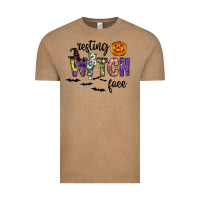 Vintage Coffee Resting Witch Face Vintage Tee - CowhideDigitalArt
