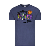 Vintage Denim Resting Witch Face Vintage Tee - CowhideDigitalArt