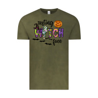 Vintage Olive Resting Witch Face Vintage Tee - CowhideDigitalArt