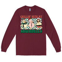 Burgundy Chillin with my Snowmies Long Sleeve Tee - BarkalooDesign
