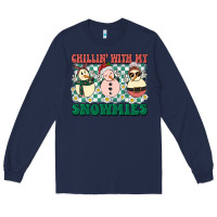 Navy Chillin with my Snowmies Long Sleeve Tee - BarkalooDesign