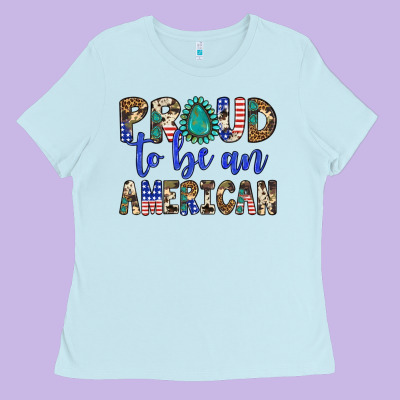 Proud To Be An American Ladies Tee Designed By Artiststas