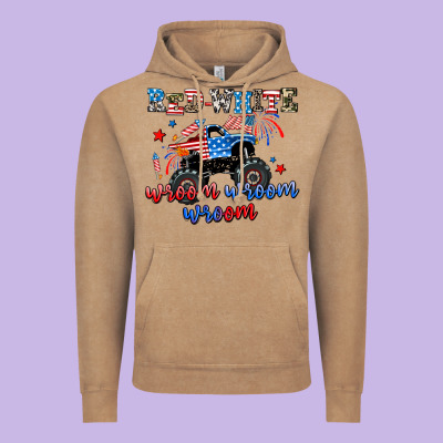 Red White Wroom Wroom Wroom Vintage Hoodie Designed By Adodesignshop