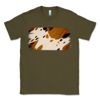 Army Green Cowhide Black and Light Brown Brushstroke Classic Tee - Jasminsmagicworld