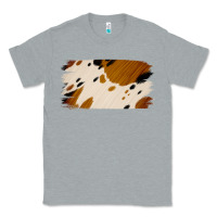 Heather Grey Cowhide Black and Light Brown Brushstroke Classic Tee - Jasminsmagicworld