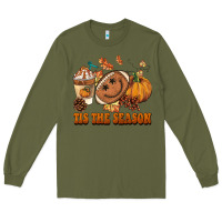 Army Green tis the season football Long Sleeve Tee - BarkalooDesign