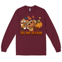 Burgundy tis the season football Long Sleeve Tee - BarkalooDesign