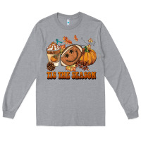Heather Grey tis the season football Long Sleeve Tee - BarkalooDesign