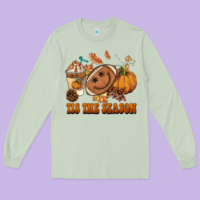 Tis The Season Football Long Sleeve Tee Designed By Barkaloodesign