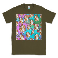Army Green Easter Bunny With Truck Seamless Pattern Classic Tee - BundleAndBundleShop