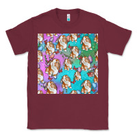 Burgundy Easter Bunny With Truck Seamless Pattern Classic Tee - BundleAndBundleShop