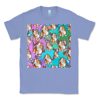 Colony Blue Easter Bunny With Truck Seamless Pattern Classic Tee - BundleAndBundleShop