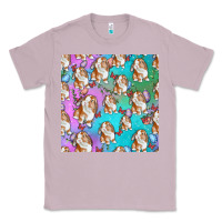 Lilac Easter Bunny With Truck Seamless Pattern Classic Tee - BundleAndBundleShop