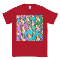 Red Easter Bunny With Truck Seamless Pattern Classic Tee - BundleAndBundleShop