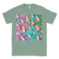Sage Easter Bunny With Truck Seamless Pattern Classic Tee - BundleAndBundleShop