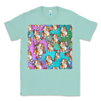 Seafoam Easter Bunny With Truck Seamless Pattern Classic Tee - BundleAndBundleShop