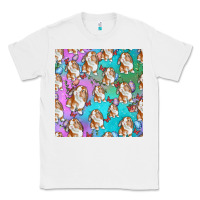 White Easter Bunny With Truck Seamless Pattern Classic Tee - BundleAndBundleShop