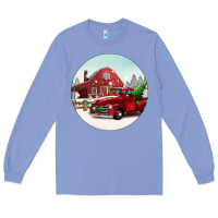Colony Blue Christmas farm Christmas Long Sleeve Tee - BarkalooDesign